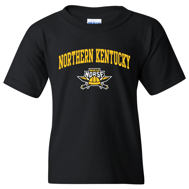 Northern Kentucky University Norse Arch Logo Youth Short Sleeve T Shirt - Black