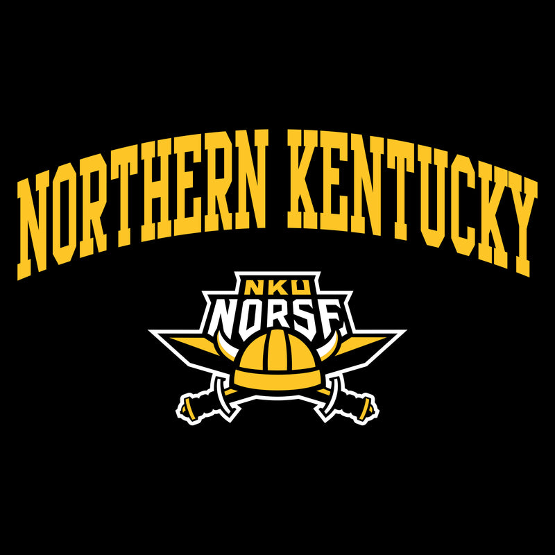 Northern Kentucky University Norse Arch Logo Womens Short Sleeve T Shirt - Black