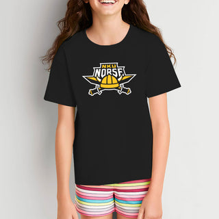 Northern Kentucky University Norse Primary Logo Youth Short Sleeve T Shirt - Black