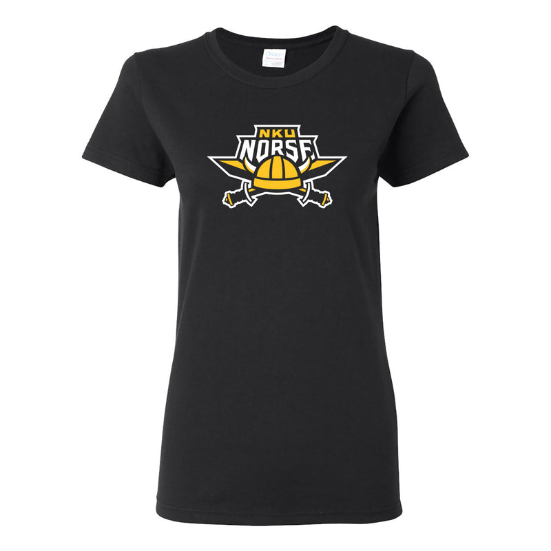 Northern Kentucky University Norse Primary Logo Womens Short Sleeve T Shirt - Black