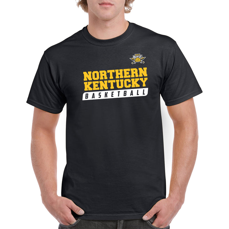 Northern Kentucky University Norse Basketball Slant Short Sleeve T Shirt - Black