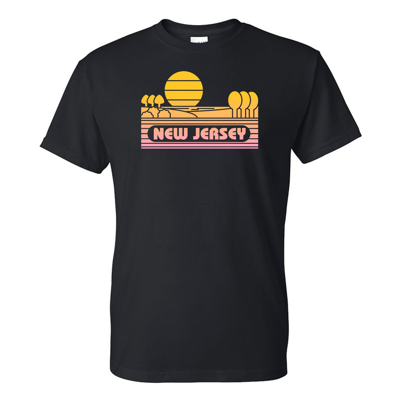 New Jersey Groovy Sunset T-Shirt - Black
