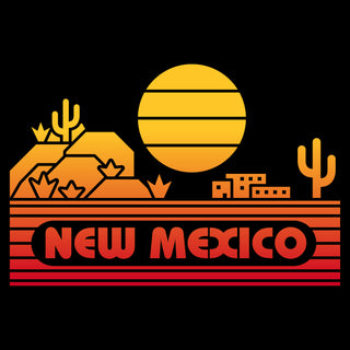 New Mexico Groovy Sunset T-Shirt - Black