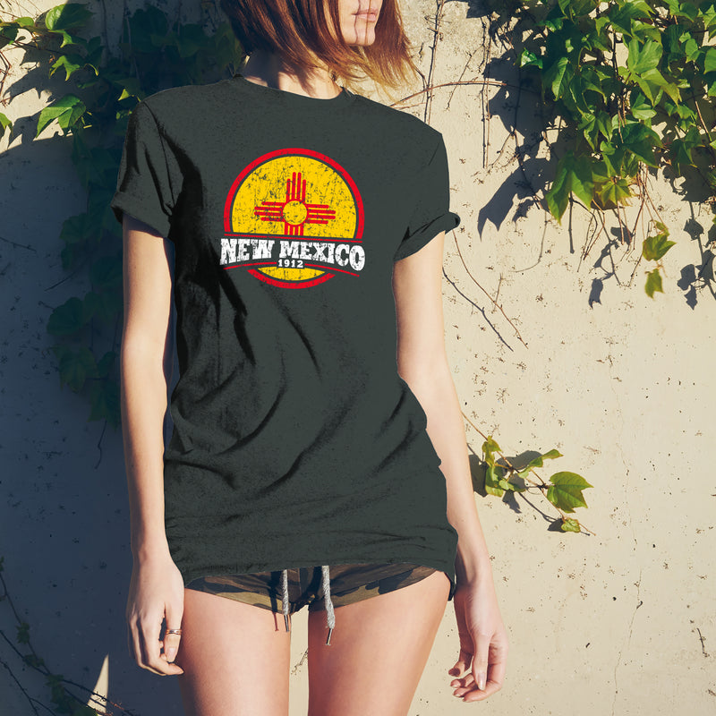 New Mexico Distressed Circle T-Shirt - Dark Heather