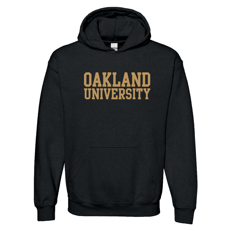 Oakland University Golden Grizzlies Basic Block Hooded Sweatshirt - Black