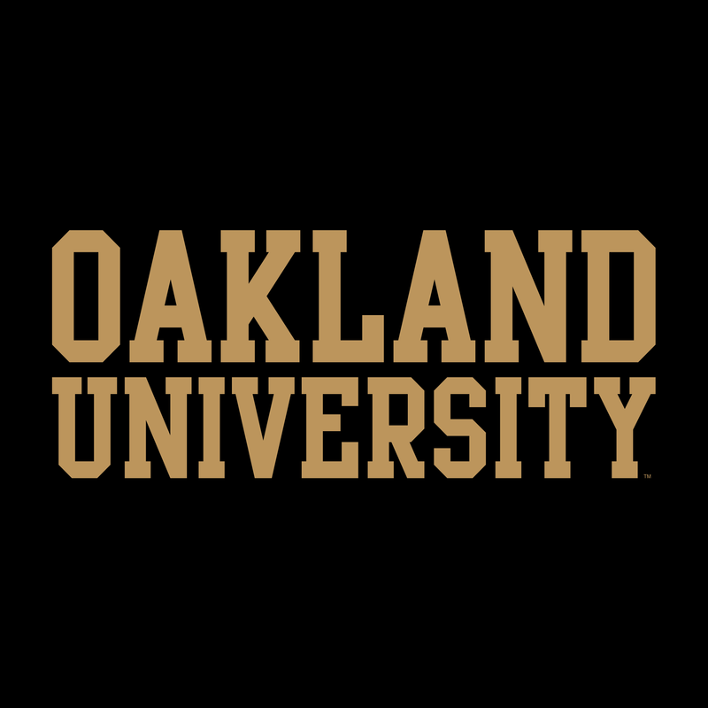 Oakland University Golden Grizzlies Basic Block Long Sleeve T Shirt - Black