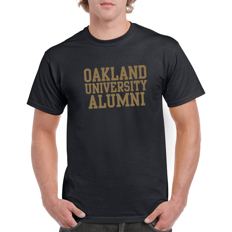 Oakland University Golden Grizzlies Alumni Basic Block Short Sleeve T Shirt - Black
