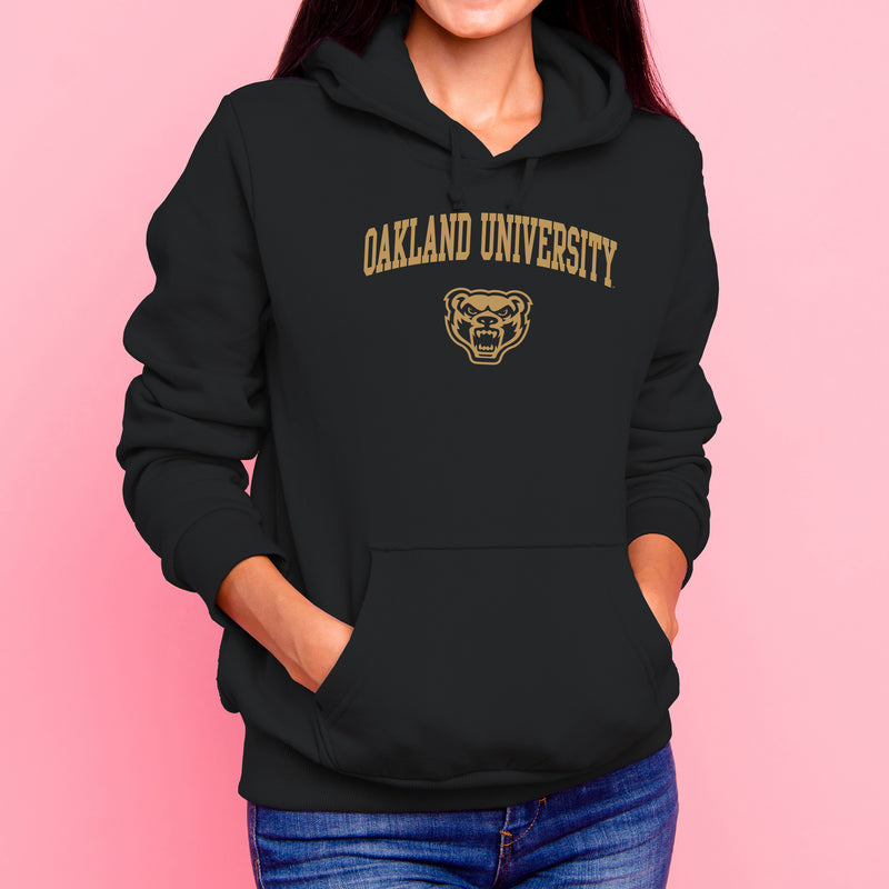Oakland University Golden Grizzlies Arch Logo Hooded Sweatshirt - Black