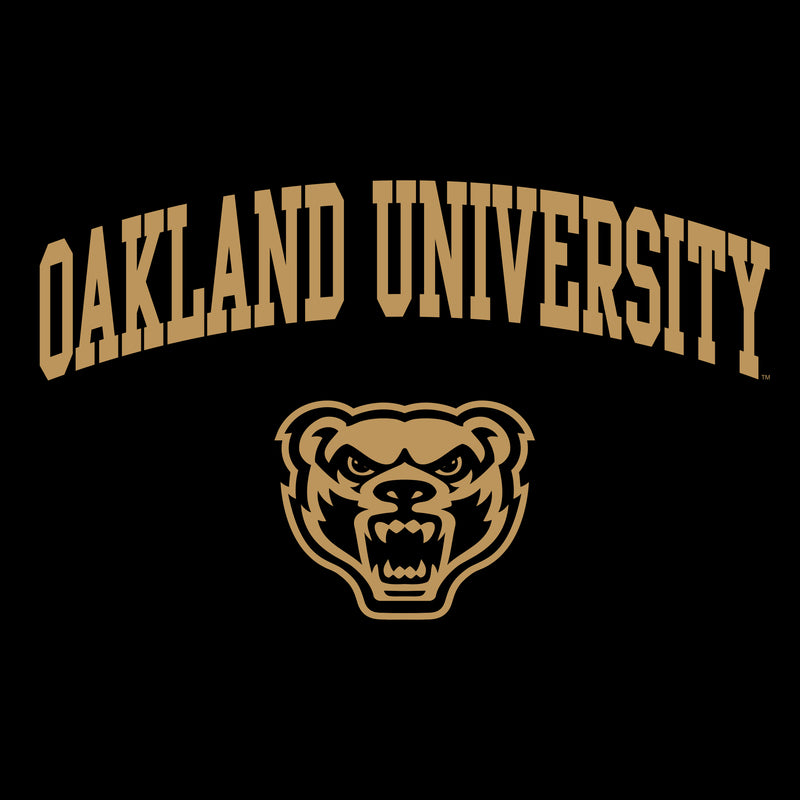 Oakland University Golden Grizzlies Arch Logo Short Sleeve Womens T Shirt - Black