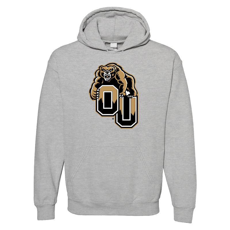 Oakland University Golden Grizzlies Primary Logo Hooded Sweatshirt - Sport Grey