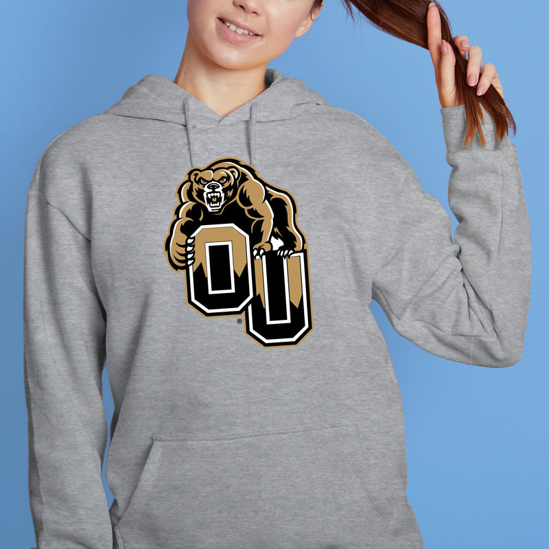 Oakland University Golden Grizzlies Primary Logo Hooded Sweatshirt - Sport Grey