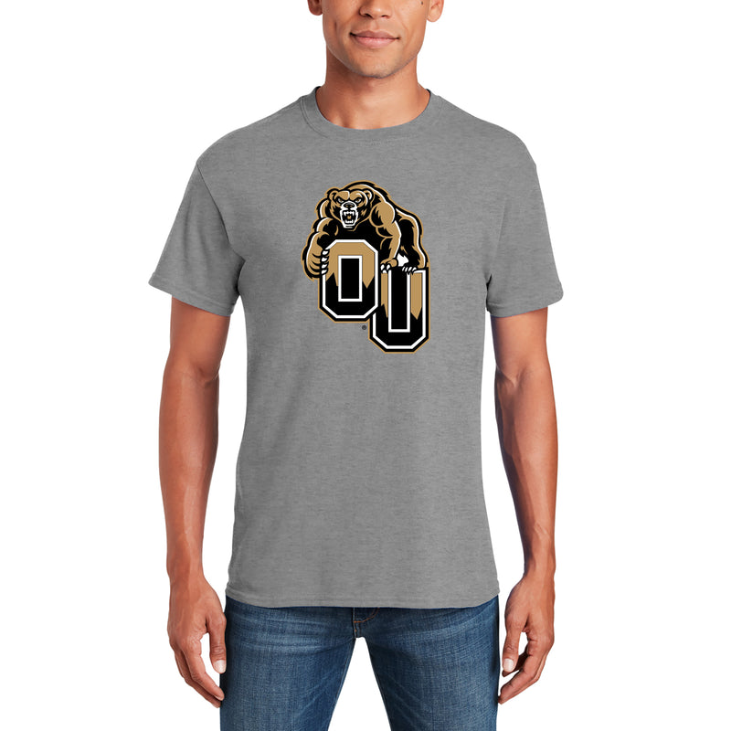 Oakland University Golden Grizzlies Primary Logo Short Sleeve T Shirt - Sport Grey