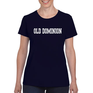 Old Dominion University Monarchs Basic Block Womens Short Sleeve T Shirt - Navy