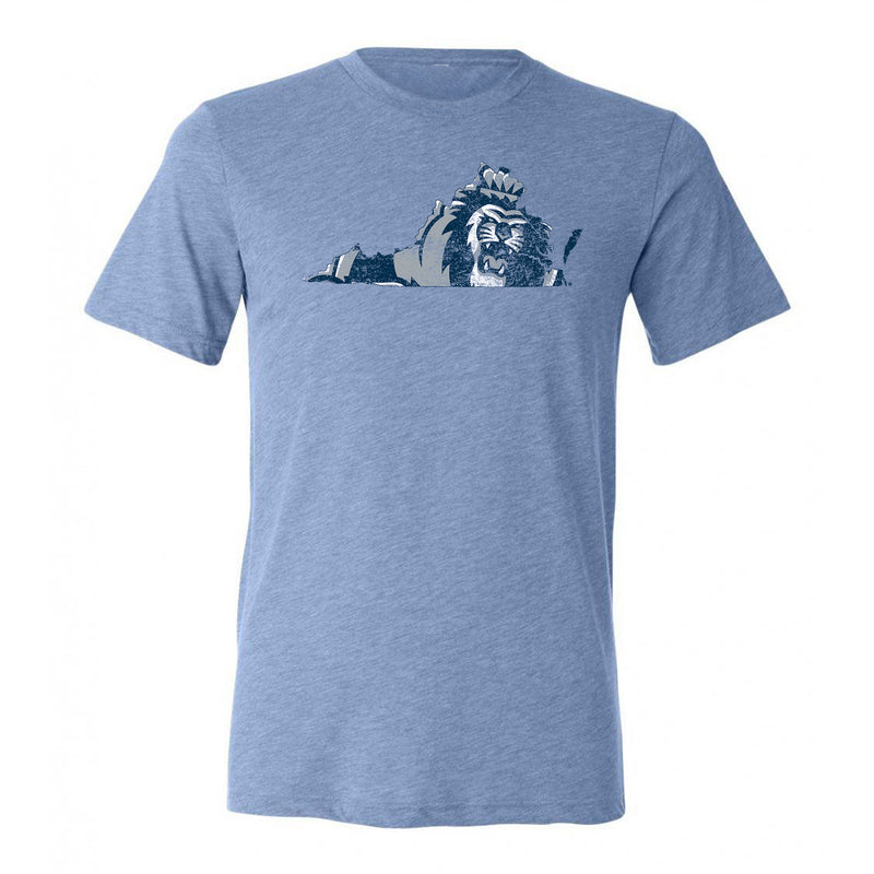 Old Dominion Monarchs State Silhouette Logo Triblend T Shirt - Blue Triblend