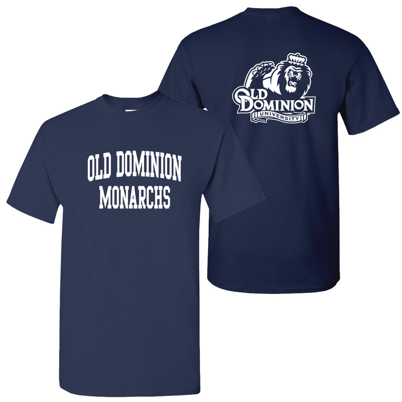 Old Dominion University Monarchs Front Back Print Short Sleeve T Shirt - Navy