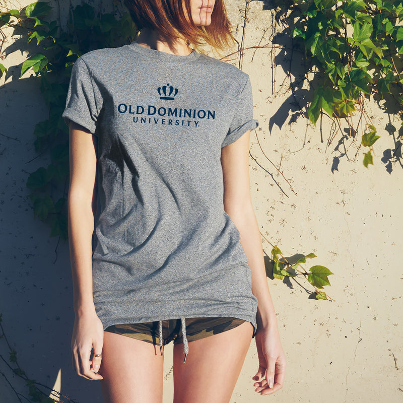 Old Dominion University Monarchs Institutional Logo Short Sleeve T Shirt - Sport Grey