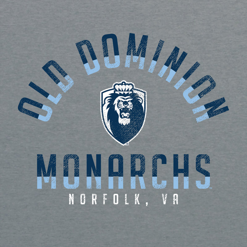 Old Dominion University Monarchs Division Arch Canvas Triblend Short Sleeve T Shirt - Athletic Grey