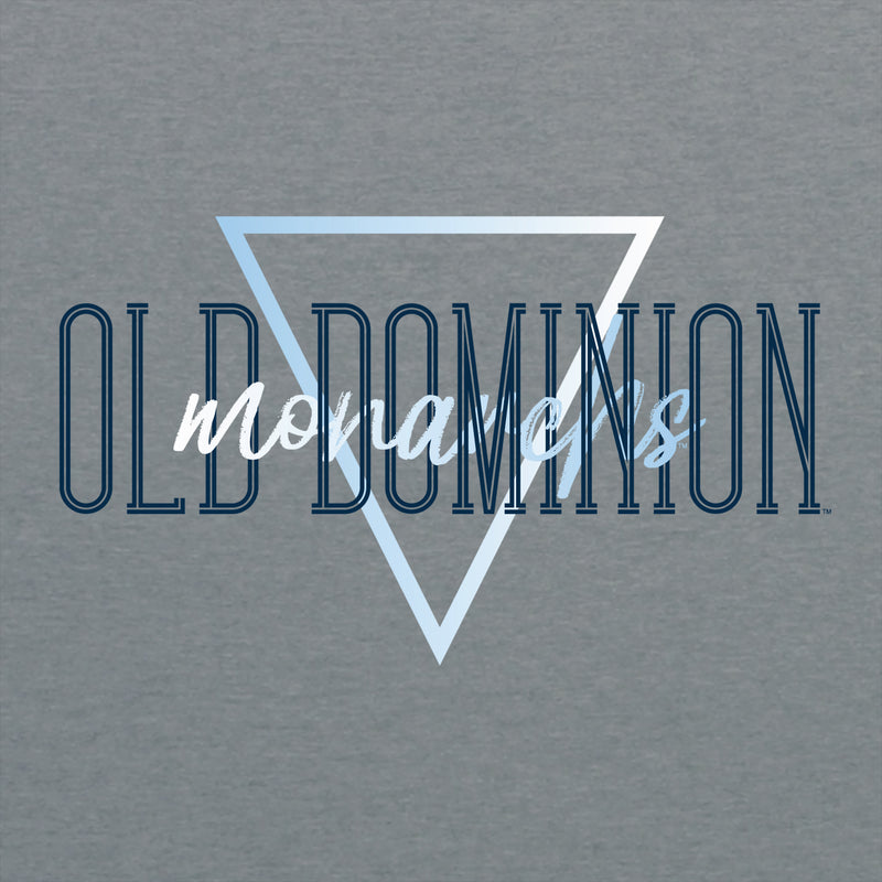 Old Dominion University Monarchs Gradient Triangle Basic Cotton Short Sleeve T Shirt - Graphite Heather