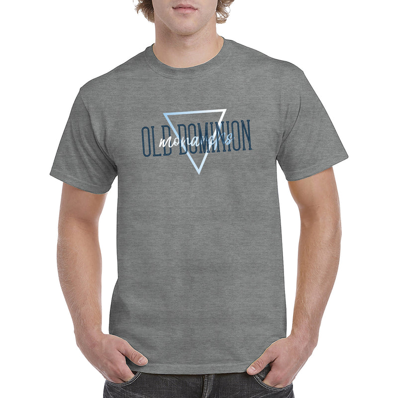 Old Dominion University Monarchs Gradient Triangle Basic Cotton Short Sleeve T Shirt - Graphite Heather