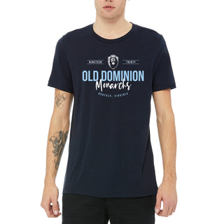 Old Dominion University Monarchs Harbor Script Canvas Short Sleeve Triblend T-Shirt - Solid Navy