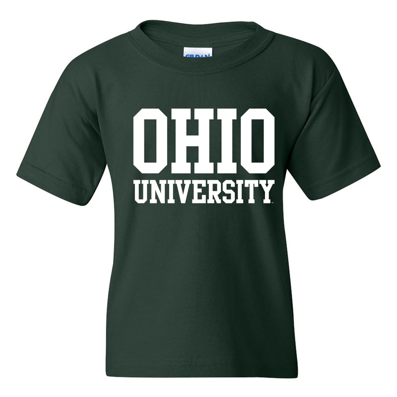 Ohio University Bobcats Basic Block Youth T Shirt - Forest