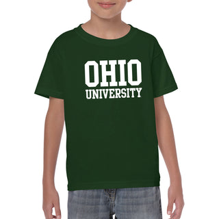 Ohio University Bobcats Basic Block Youth T Shirt - Forest