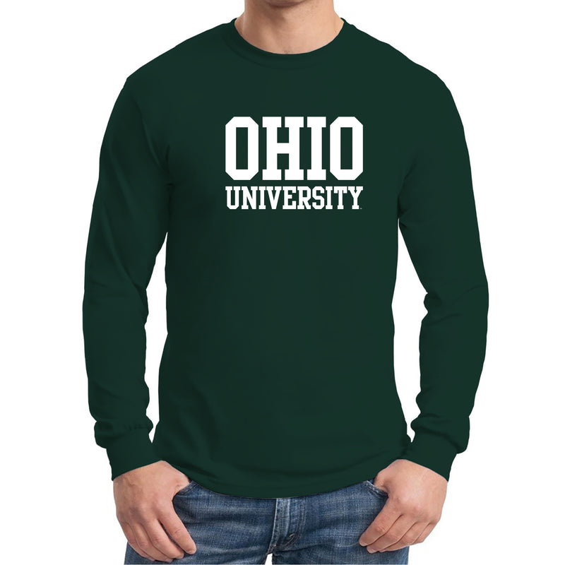 Ohio University Bobcats Basic Block Long Sleeve T Shirt - Forest