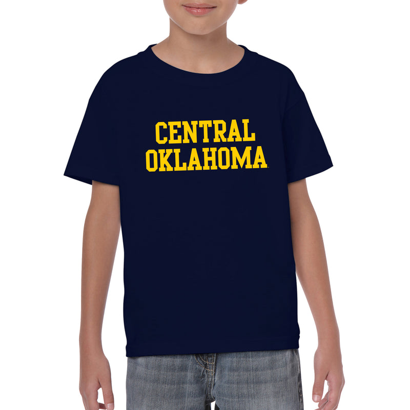 Central Oklahoma University Bronchos Basic Block Youth Short Sleeve T Shirt - Navy
