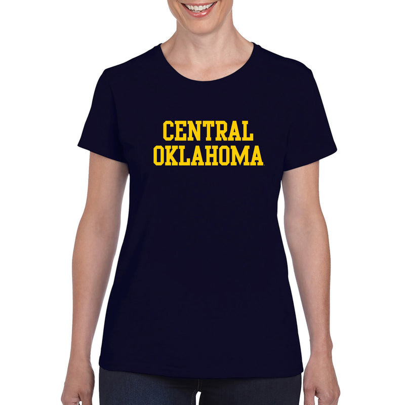Central Oklahoma University Bronchos Basic Block Womens Short Sleeve T Shirt - Navy