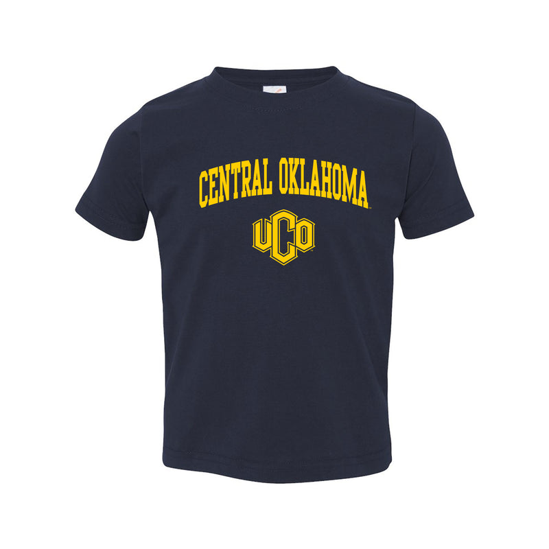 Central Oklahoma University Bronchos Arch Logo Toddler Short Sleeve T Shirt - Navy