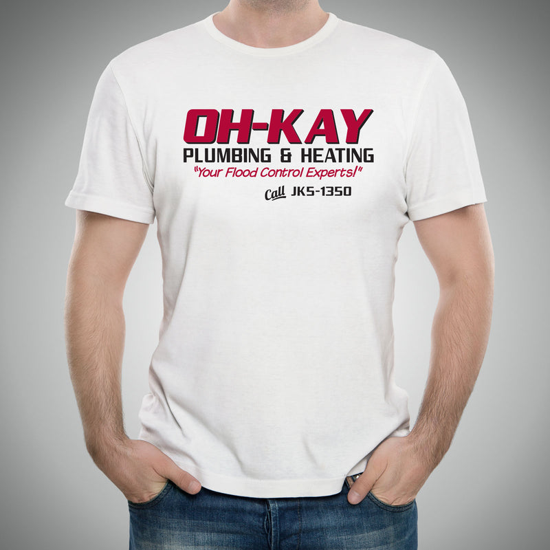 Oh-Kay Plumbing & Heating - Funny, Wet Bandits, Alone at Home, Christmas Movie T Shirt - White