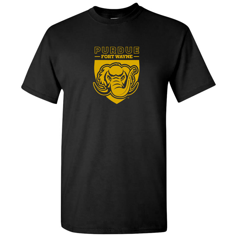 Purdue University Fort Wayne Mastodons Primary Logo Short Sleeve T Shirt - Black