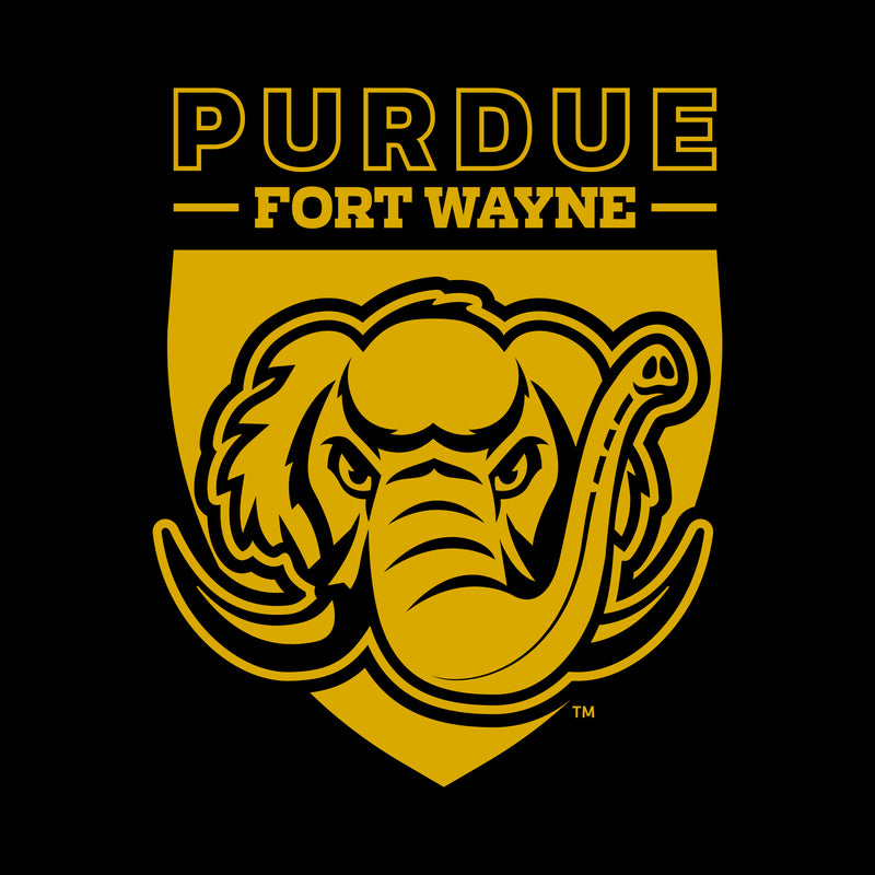 Purdue University Fort Wayne Mastodons Primary Logo Womens Short Sleeve T Shirt - Black