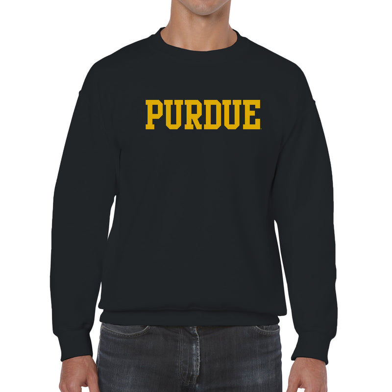 Purdue Boilermakers Basic Block Crewneck Sweatshirt - Black