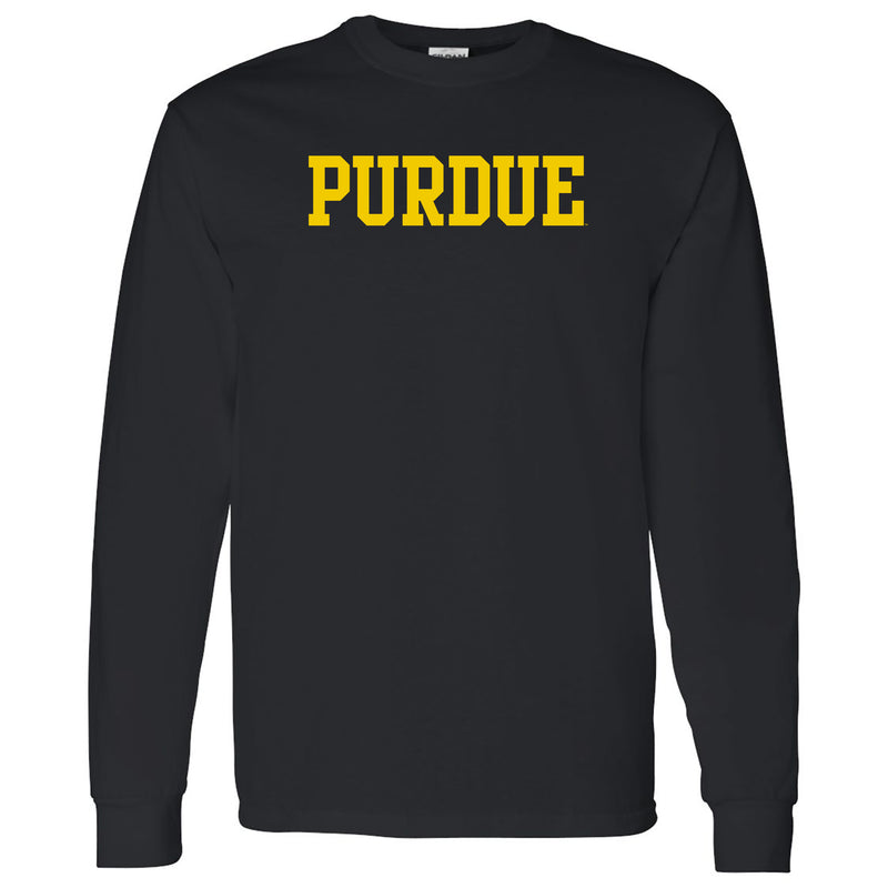 Purdue Boilermakers Basic Block Long Sleeve T Shirt - Black