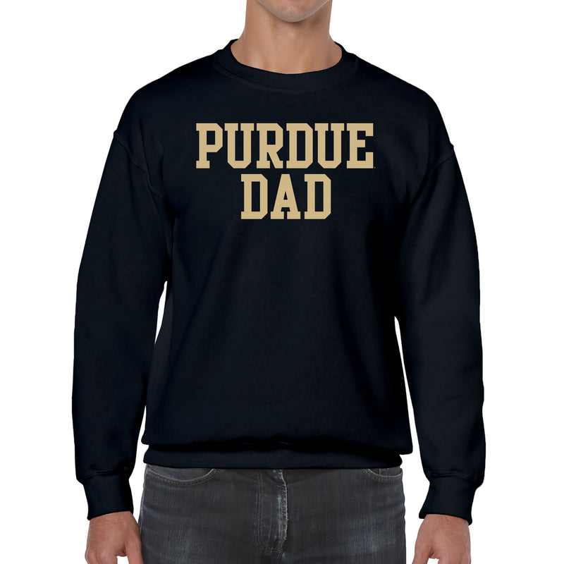 Purdue Boilermakers Basic Block Dad Crewneck Sweatshirt - Black