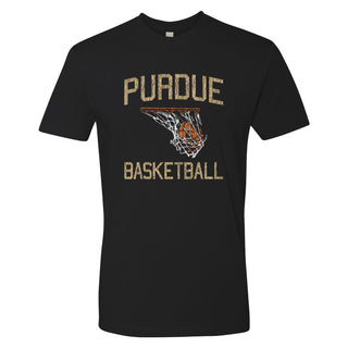 Purdue University Boilermakers Retro Faded Basketball Next Level Short Sleeve T Shirt - Black