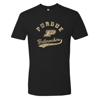 Purdue University Boilermakers Retro Script NLA T Shirt - Black