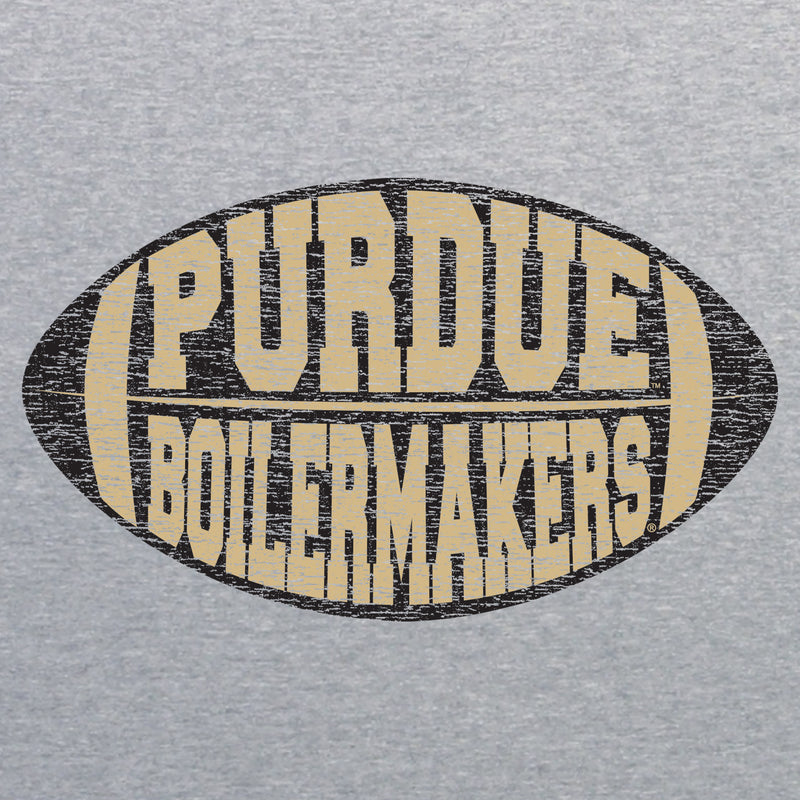 Purdue University Boilermakers Faded Block Football Canvas Triblend T Shirt - Athletic Grey Triblend