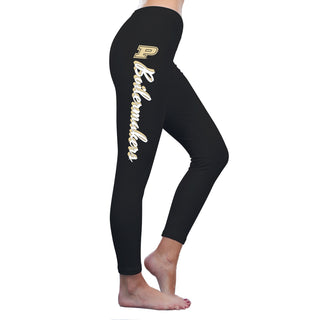 Purdue University Boilermakers Mascot Script Boxercraft Leggings - Black