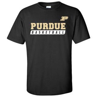 Purdue University Boilermakers Basketball Slant Short Sleeve T-Shirt- Black