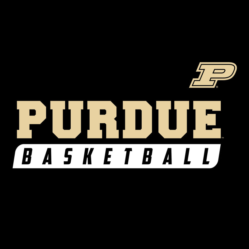 Purdue University Boilermakers Basketball Slant Short Sleeve T-Shirt- Black
