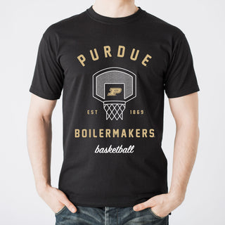 Purdue University Boilermakers Basketball Net Short Sleeve T-Shirt - Black