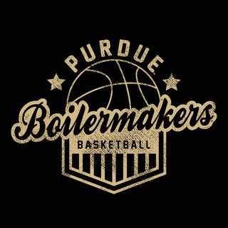 Purdue University Boilermakers Basketball Shield Short Sleeve T-Shirt - Black