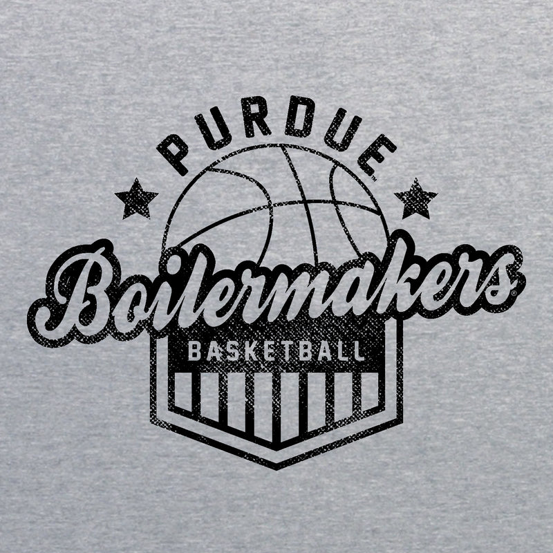 Purdue University Boilermakers Basketball Shield Short Sleeve T-Shirt - Sport Grey