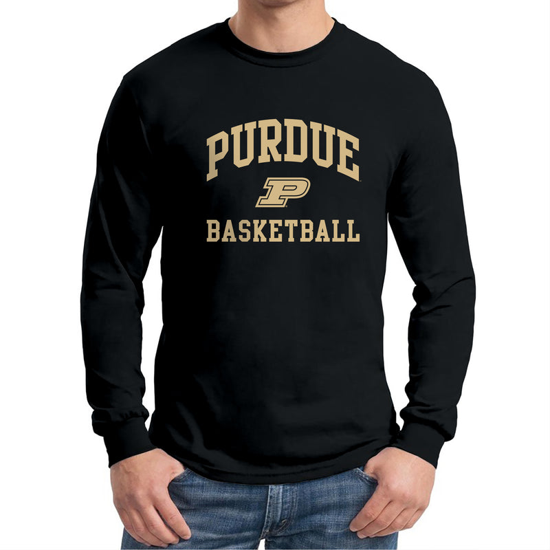Purdue Boilermakers Arch Logo Basketball Long Sleeve T Shirt - Black