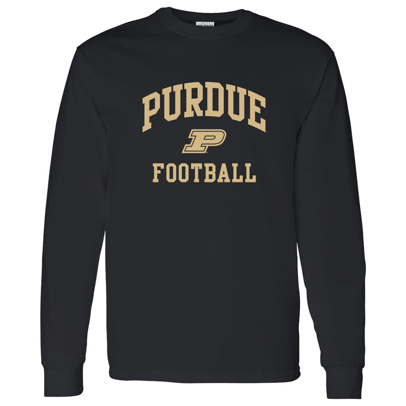 Purdue Boilermakers Arch Logo Football Long Sleeve T Shirt - Black