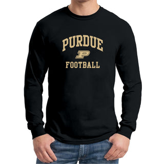 Purdue Boilermakers Arch Logo Football Long Sleeve T Shirt - Black