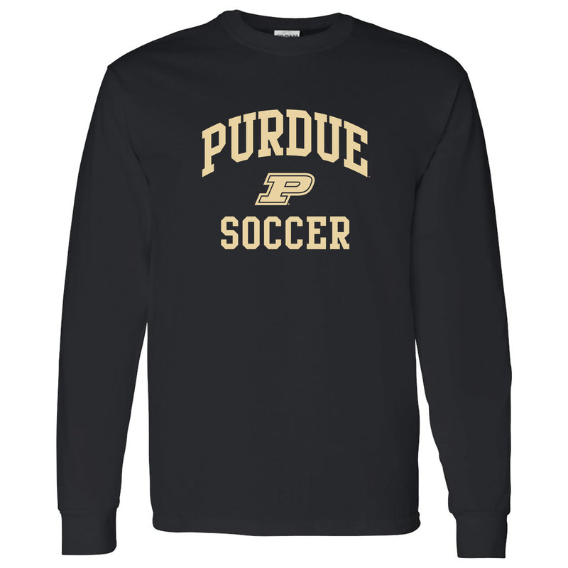 Purdue University Boilermakers Arch Logo Soccer Long Sleeve T Shirt - Black