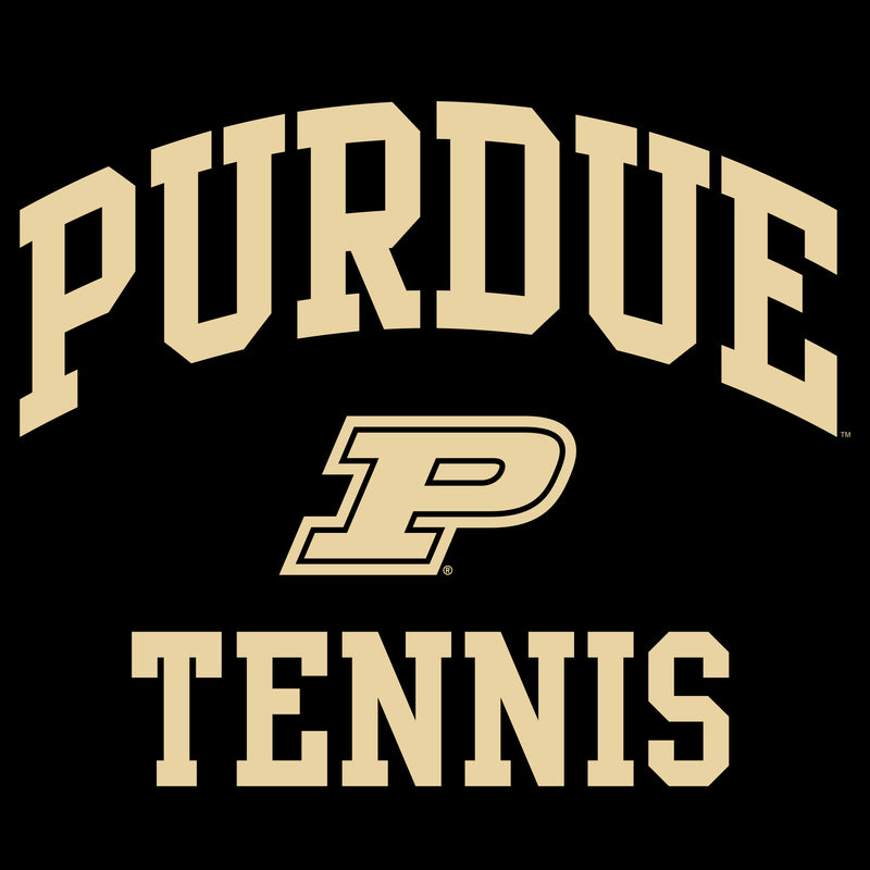Purdue University Boilermakers Arch Logo Tennis Long Sleeve T Shirt - Black
